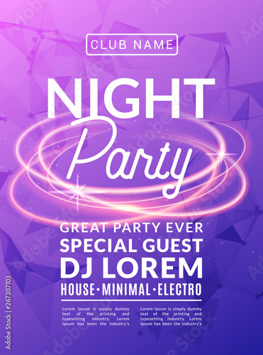 Abstract disco dance night party poster brochure design backgorund. Creaive flyer music show entertainment night club