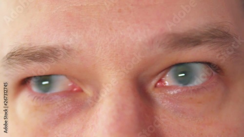 Eye movement. Eyes running from side to side