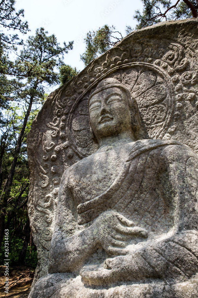 Singyeri Seated Rock-carved Buddha in Namwon-si, south korea.