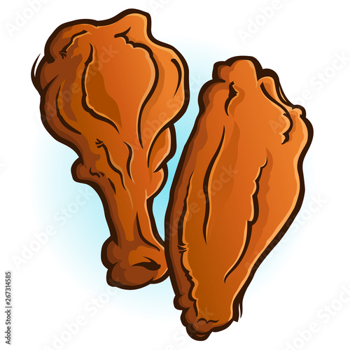 Chicken Wings Cartoon Vector Illustration