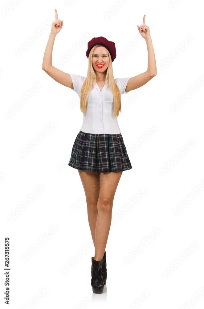 Fototapeta premium Woman in fashion concept isolated on white