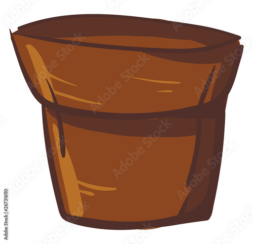 A brown pot , vector or color illustration