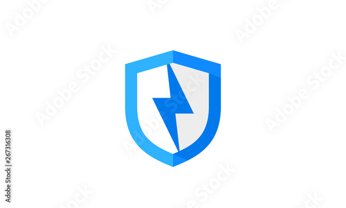 Free Download blue shield lightning icon - GFXLoad