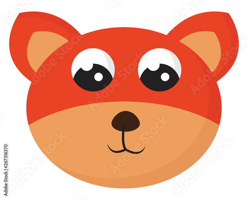 Cute small fox , vector or color illustration