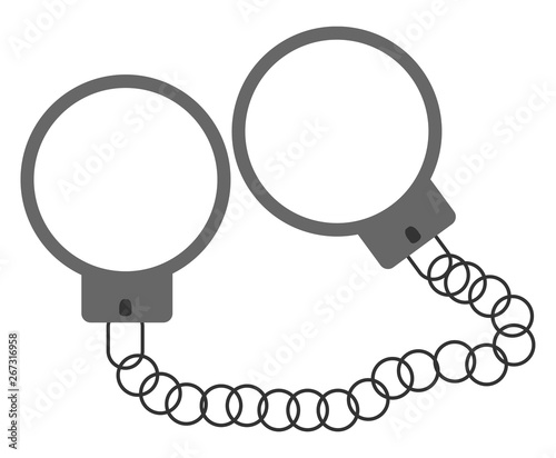 Metal handcuffs , vector or color illustration