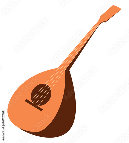 Clipart of the musical instrument, mandolin, vector or color illustration