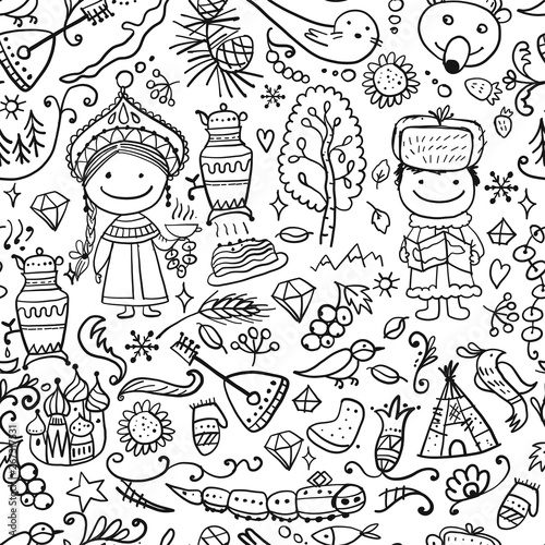 Travel to Russia. Seamless pattern for your design