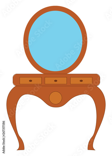 Clipart of the pier glass set isolated on white background viewed from the front, vector or color illustration