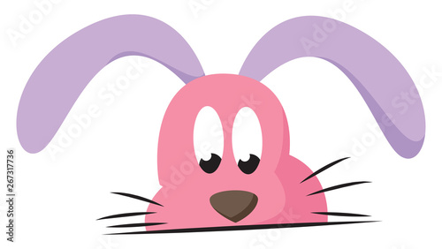 Clipart of a rabbit expressing sadness, vector or color illustration