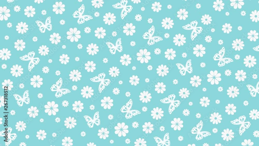 Summer background with flowers and butterflies Summer background with flowers and butterflies