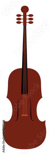 Clipart of the musical instrument, violin, vector or color illustration