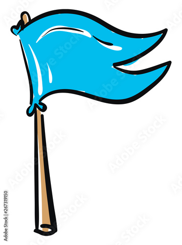 A blue flag, vector or color illustration.