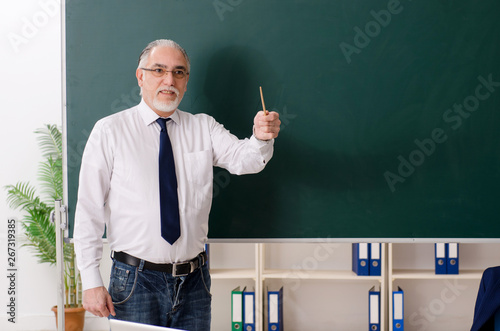 Aged male teacher in front of chalkboard  © Elnur