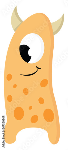 Light orange monster, vector or color illustration.