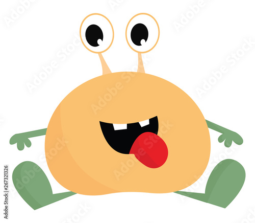 Seating monster, vector or color illustration.