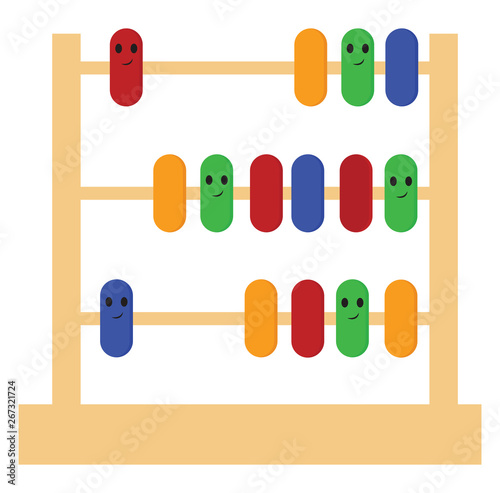 Image of an abacus, vector or color illustration.