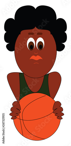 Image of basketball player, vector or color illustration.