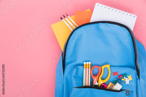 Blue bag backpack for education children © sorapop