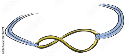 Image of bracelet with infinity, vector or color illustration.