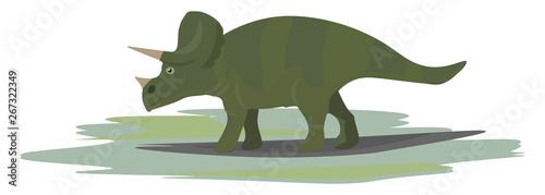 Image of ceratops - Ceratopsian dinosaur, vector or color illustration. photo
