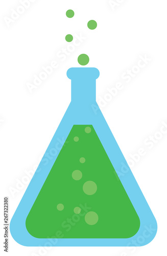 Image of chemistry - flask, vector or color illustration.