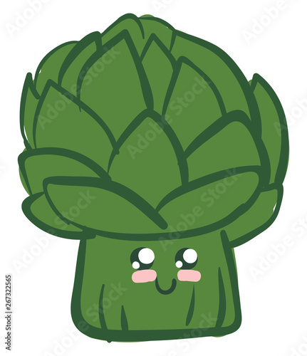 Image of cute artichoke, vector or color illustration.