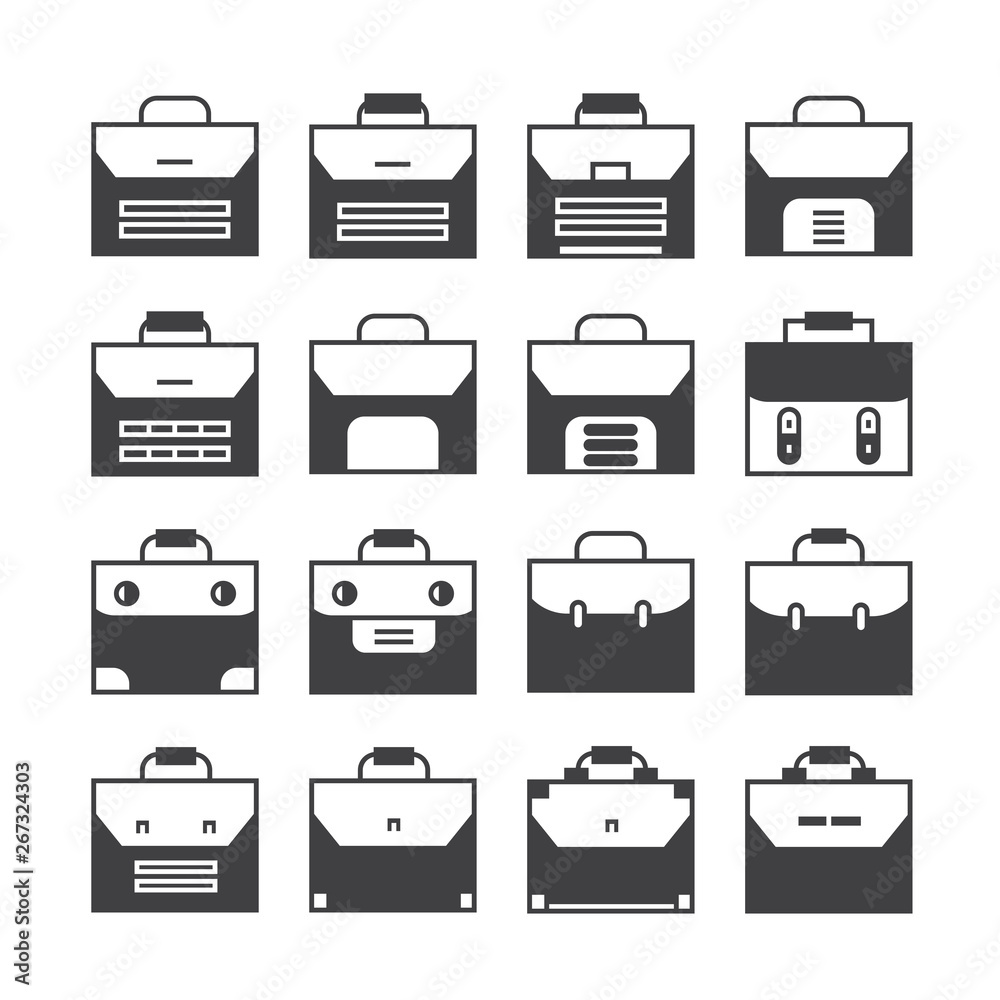 business bag and briefcase icons set business bag and briefcase icons set