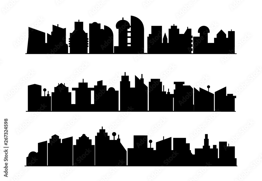 city skyline silhouette set