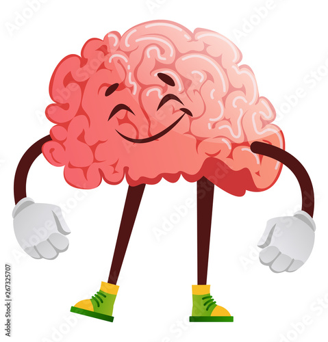 Brain is satisfied, illustration, vector on white background.