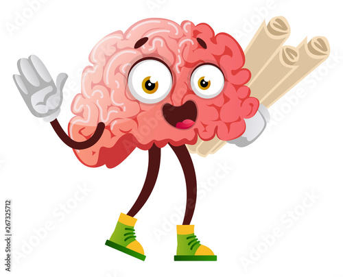 Brain has some plans, illustration, vector on white background.