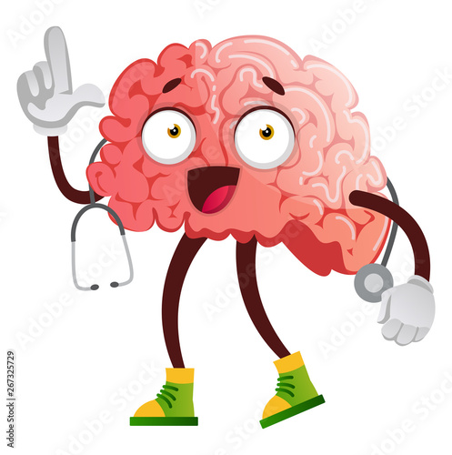 Brain is a doctor, illustration, vector on white background.