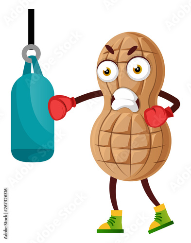 Peanut train hard, illustration, vector on white background.