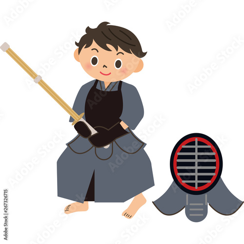剣道をする子供