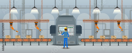 Conveyor line with machine