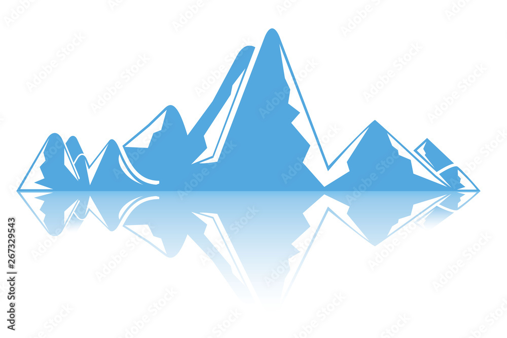 iceberg, blue mountain on white background iceberg, blue mountain on white background