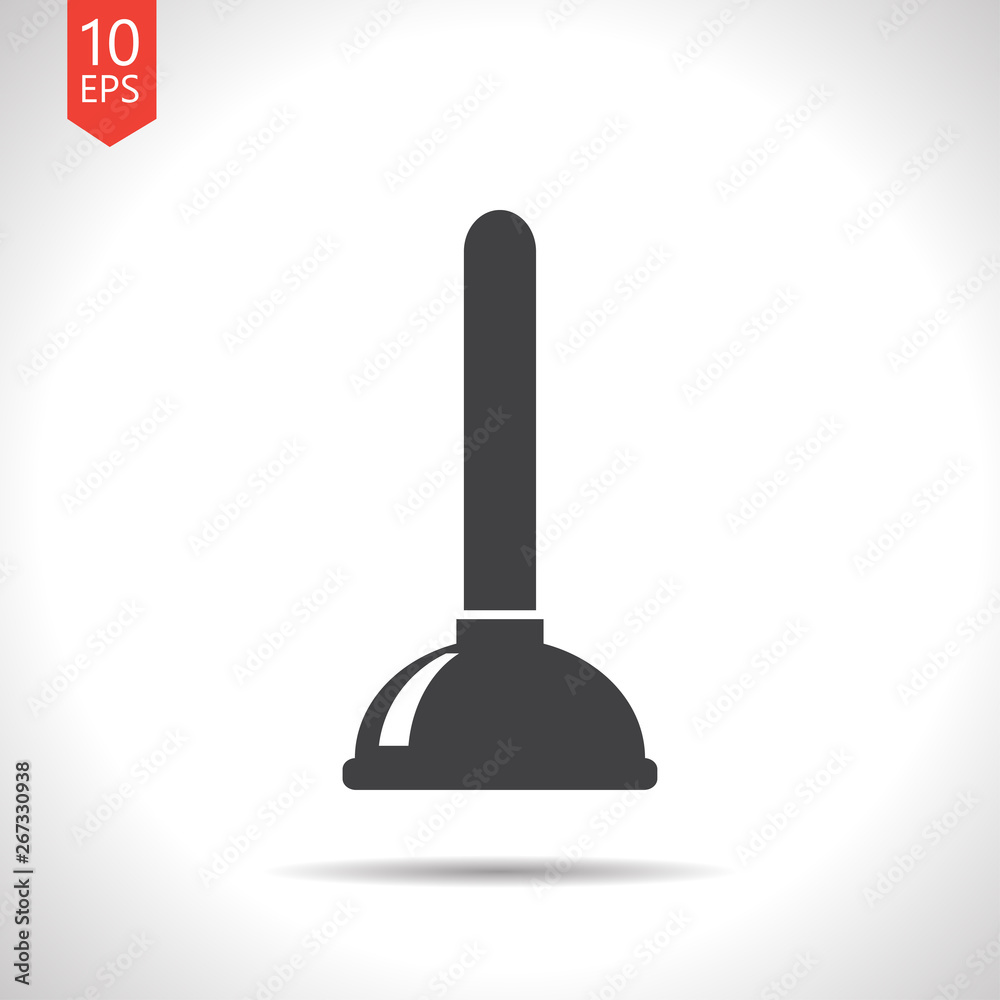 Toilet plunger illustration. Plumber flat vector icon Toilet plunger illustration. Plumber flat vector icon