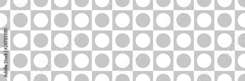Geometric seamless pattern. Gray and white background with circles