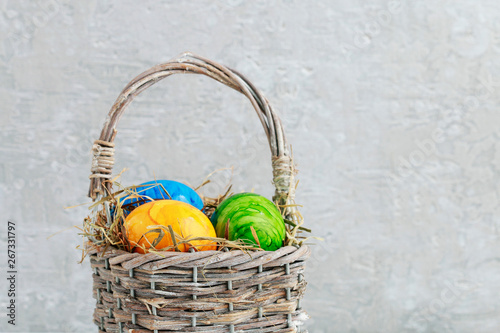 Basket of Easter eggs.