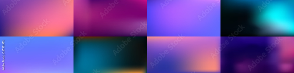 Set of Smooth abstract colorful mesh backgrounds Vector design