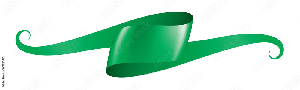 green ribbon on white background. Vector illustration green ribbon on white background. Vector illustration