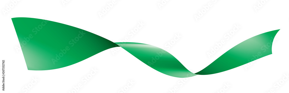 green ribbon on white background. Vector illustration green ribbon on white background. Vector illustration