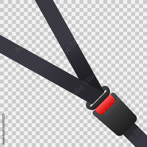 Seat belt. Safety belt of movement on car, airplane. Vector stock illustration.