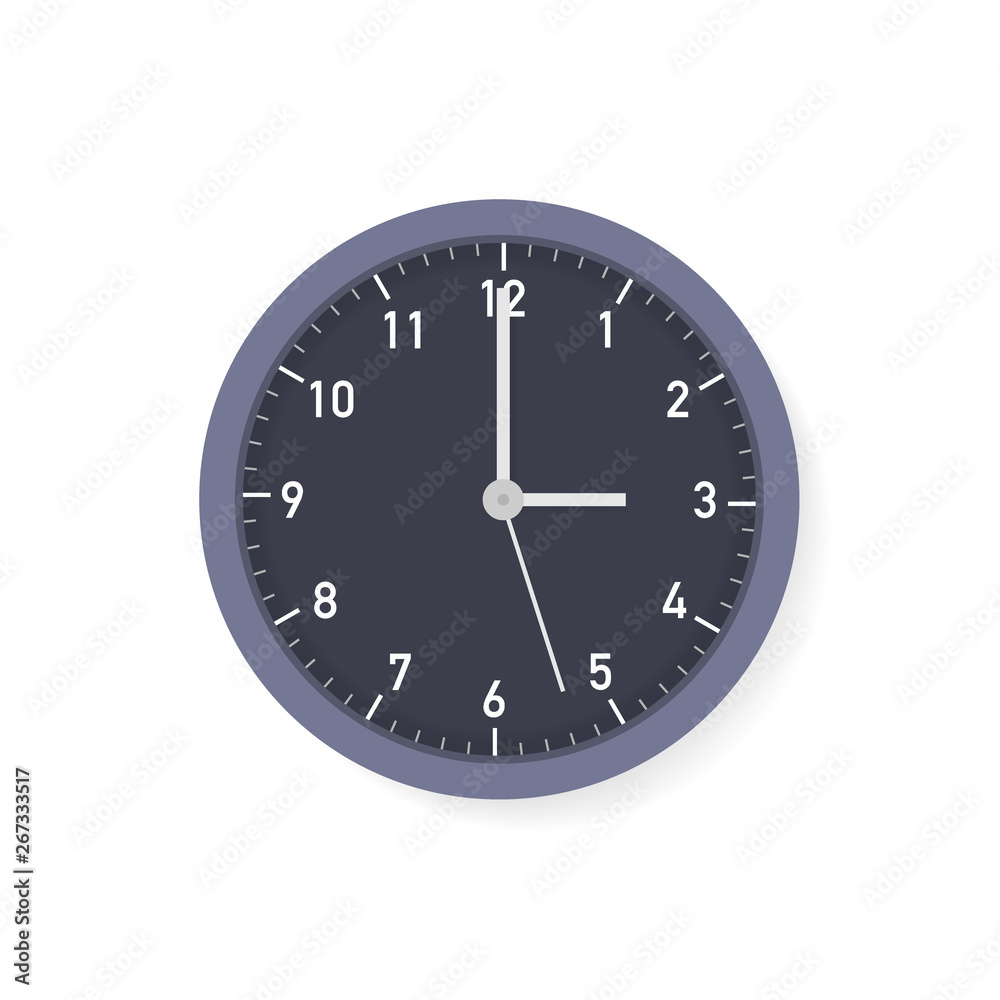 Vector simple classic black and white round wall clock. Vector stock illustration. Vector simple classic black and white round wall clock. Vector stock illustration.