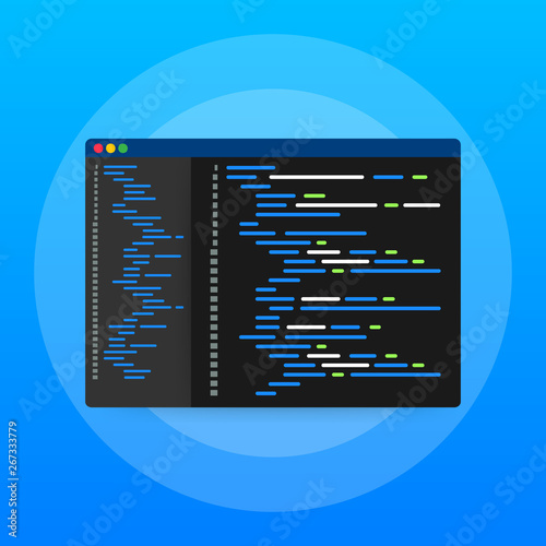 Digital java code text. Computer software coding vector concept. Programming coding script java, digital program code on screen illustration. Vector stock illustration.