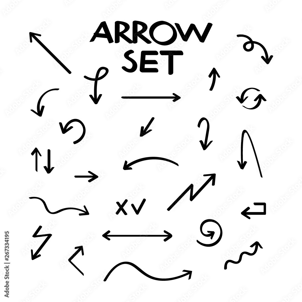 Hand drawn vector arrow collection, sketched style. Vector stock illustration. Hand drawn vector arrow collection, sketched style. Vector stock illustration.