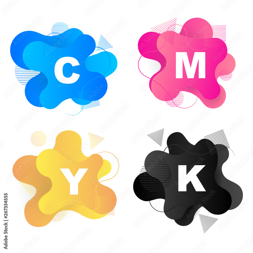 cmyk ink liquid shape