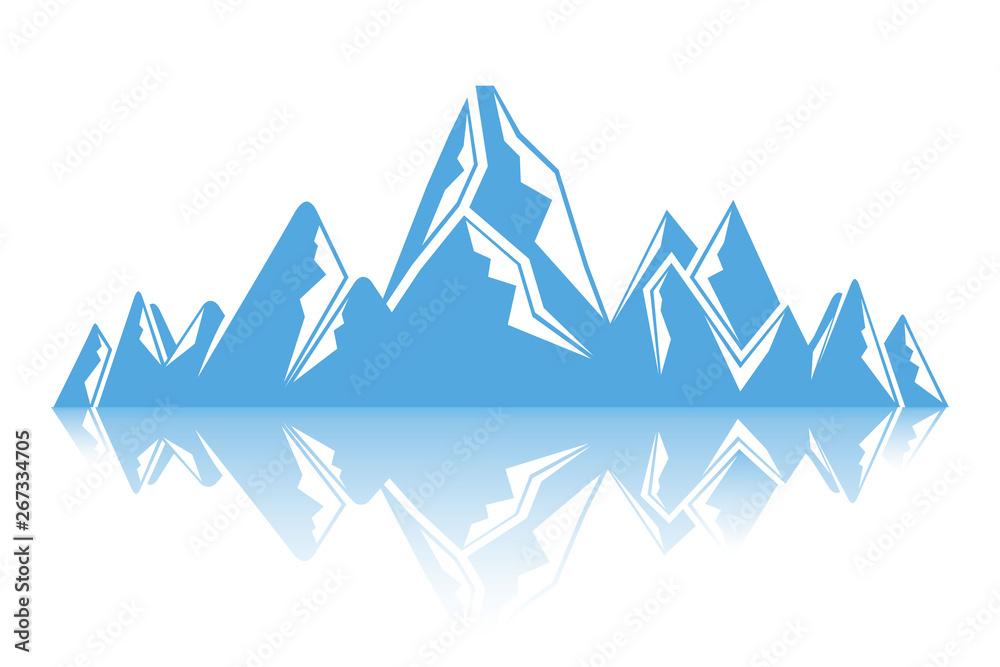 iceberg, blue mountain on white background iceberg, blue mountain on white background