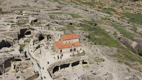 Aerial view. Cave city Uplistsikhe in Georgia