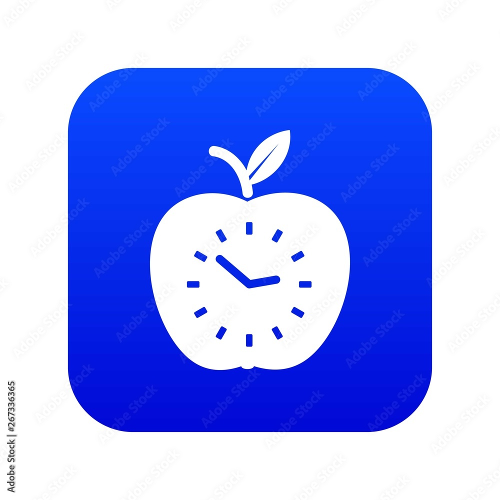 Time apple icon blue vector isolated on white background Time apple icon blue vector isolated on white background