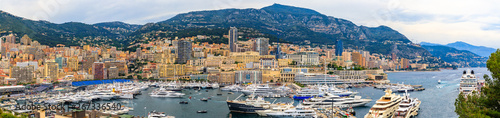 Fotografija Monte Carlo panorama with luxury yachts and grand stands by the in harbor for Gr